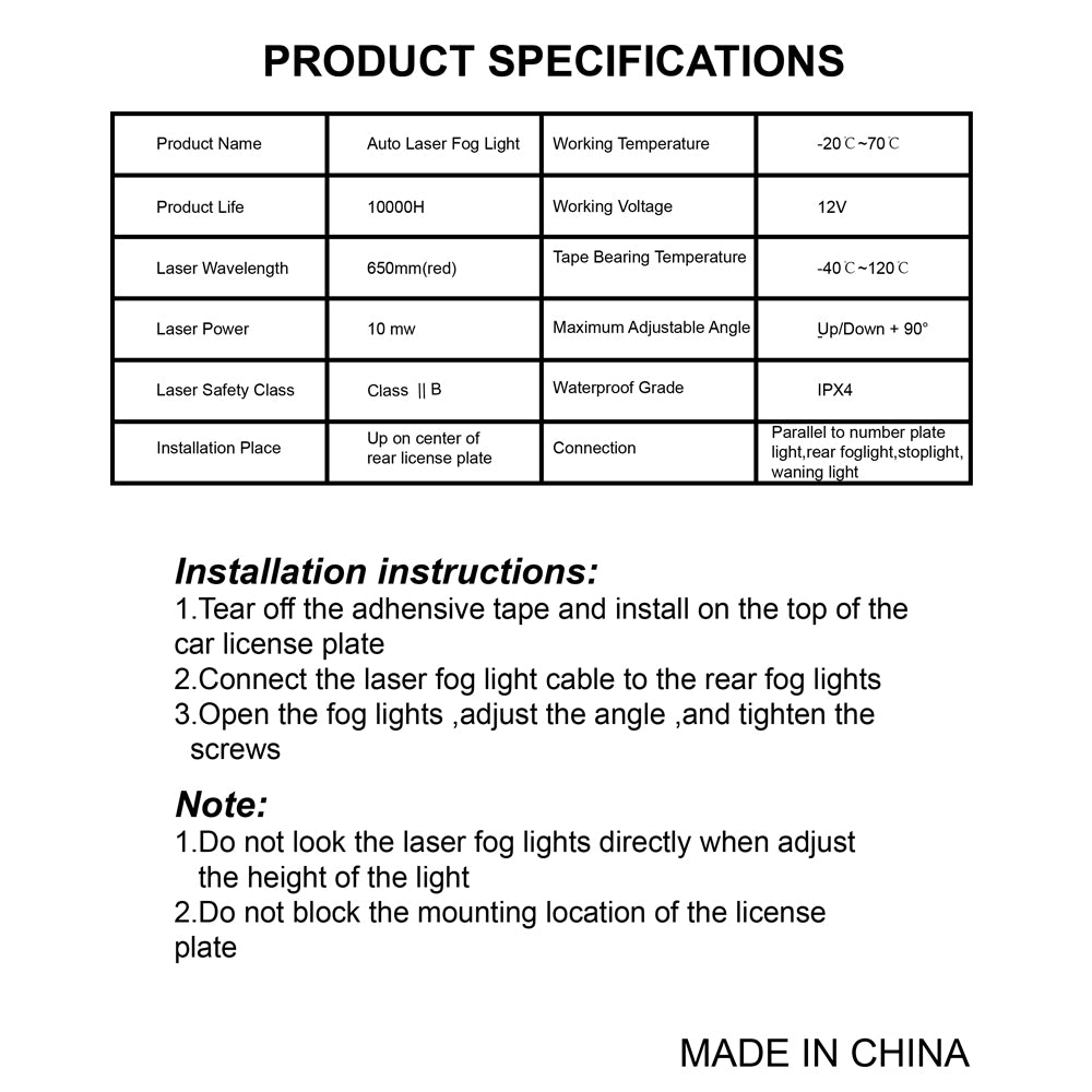 HAUSNN Cross Star Anti Collision Rear-end Car Laser Tail Fog Light Auto Brake Parking Lamp Rearing Warning Light Car Styling