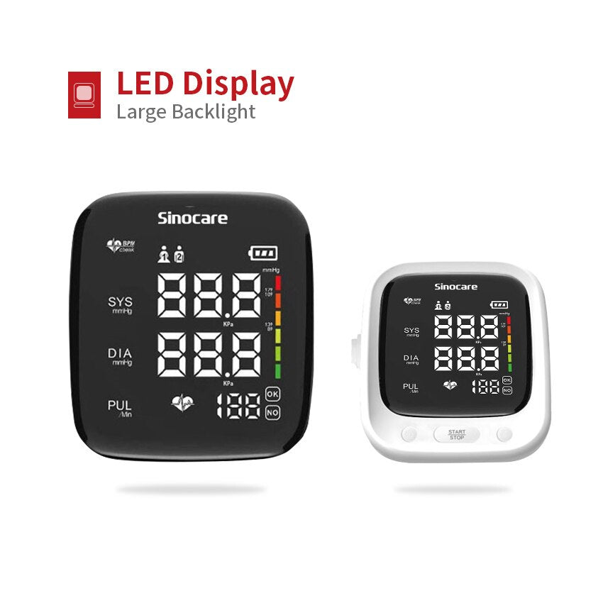 Adjustable Cuff 2-Users Mode Sinocare sphygmomanometer Arm Blood pressure monitor Professional Digital Blood pressure monitor