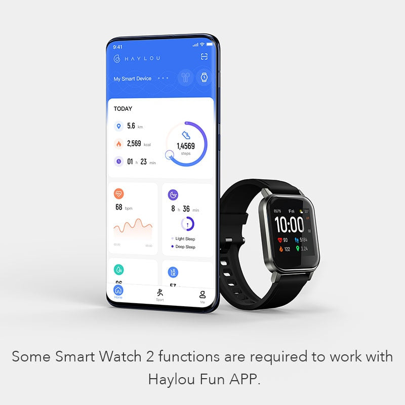 HAYLOU LS02 Smart Watch Smartwatch for men IP68 Waterproof 12 Sport Modes,Call Reminder, Bluetooth 5.0 Smart Band