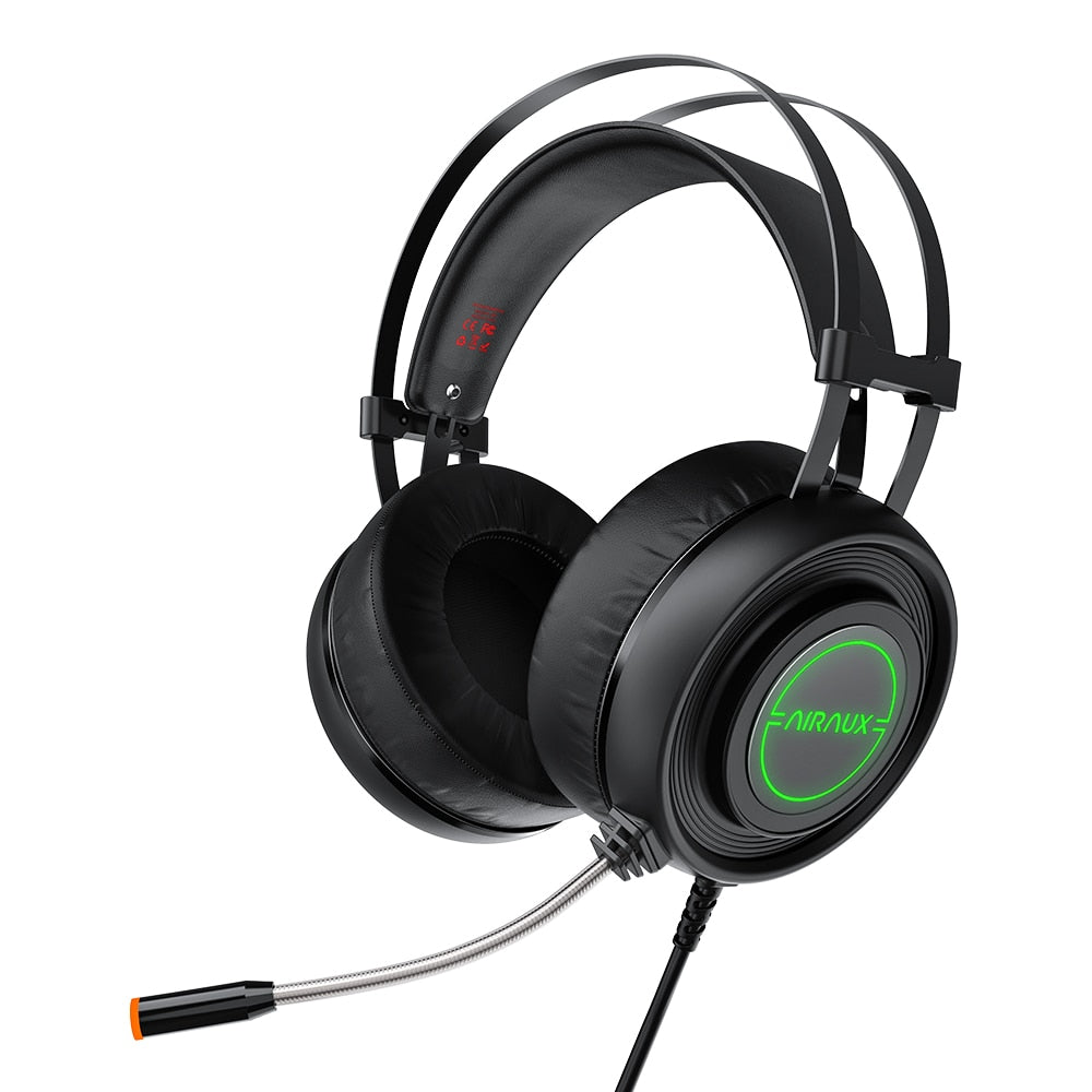 AIRAUX AA-GB1 USB Gaming Headphone Virtual 7.1 Super Bass Earphone RGB Light HIFI Headset with HD Mic for PC Gamer