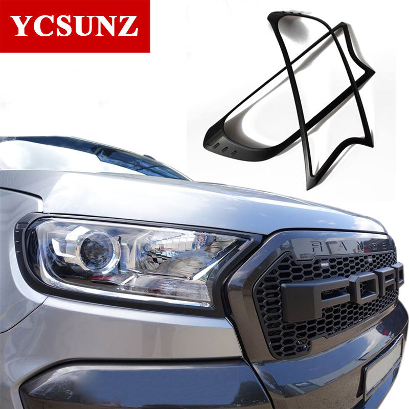 carbon fiber color Headlights cover for ford ranger T7 T8 wildtrak everest endeavour 2016 2017 2018 2019 2020 2021