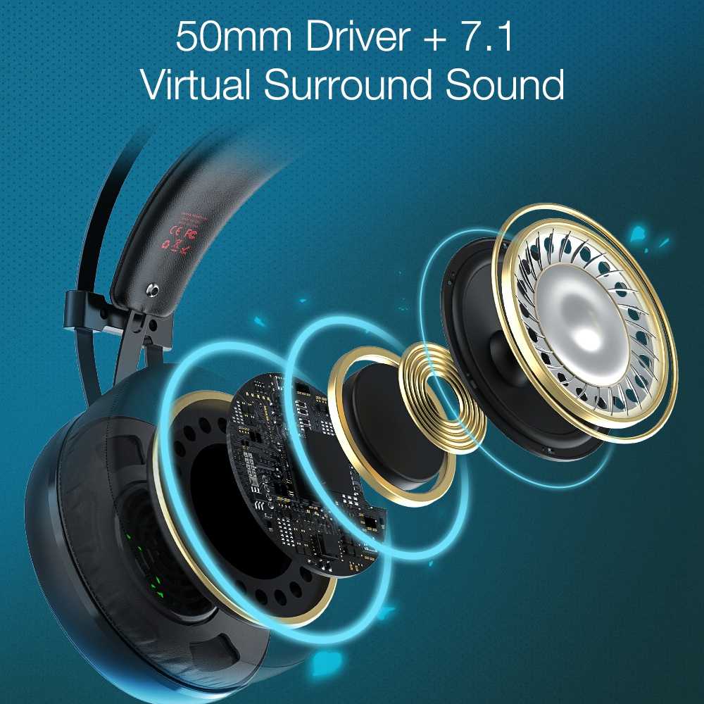 AIRAUX AA-GB1 USB Gaming Headphone Virtual 7.1 Super Bass Earphone RGB Light HIFI Headset with HD Mic for PC Gamer