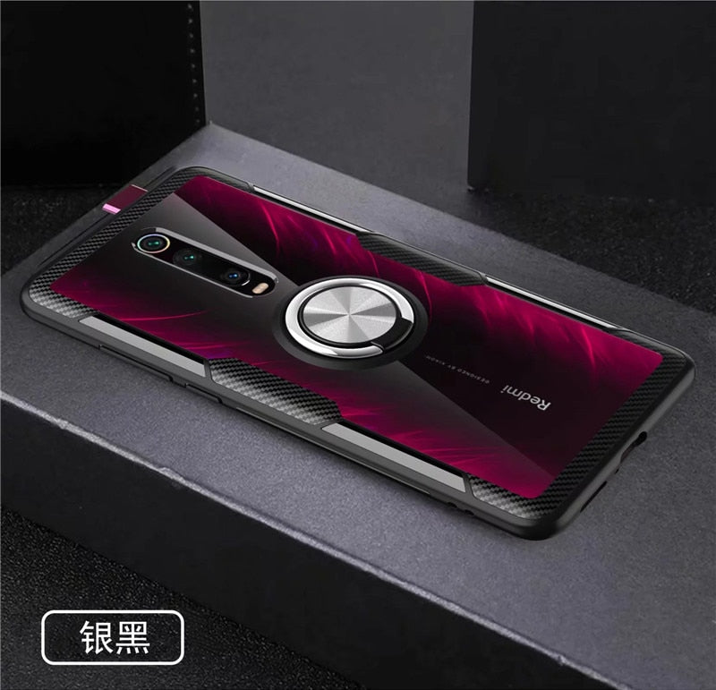 For Xiaomi Mi9T Mi 9T Redmi K20 Pro Mi 10T 11 11i 11X 12 12X 12S Magnetic Ring Clear Cover for Pocophone Poco X3 NFC M3 F3 Case