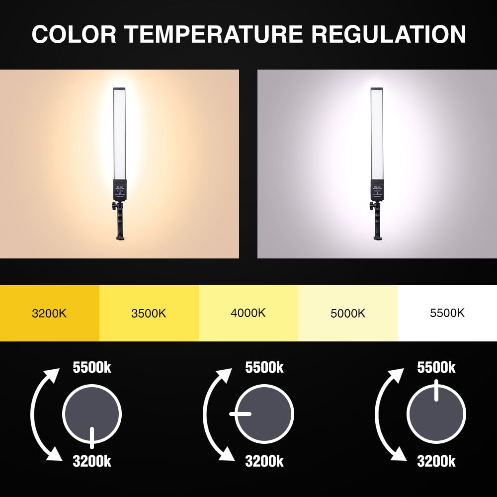 NEW Photography Studio Lighting Kit Bi-color 3200-5500K Stick Handheld Tube with 188Pcs LED lights 2M Stand for YouTube Portrait