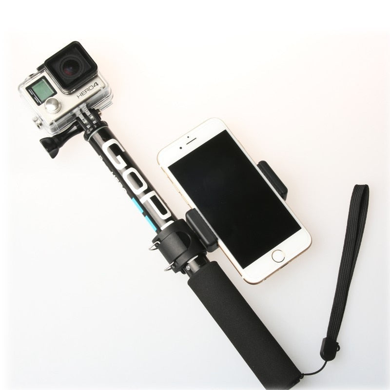 Self Selfie Stick Handheld Extendable Pole Monopod Phone Holder Adapter for Go Pro HERO 9 8 7 10 Xiaoyi 4K SJCAM Accessories