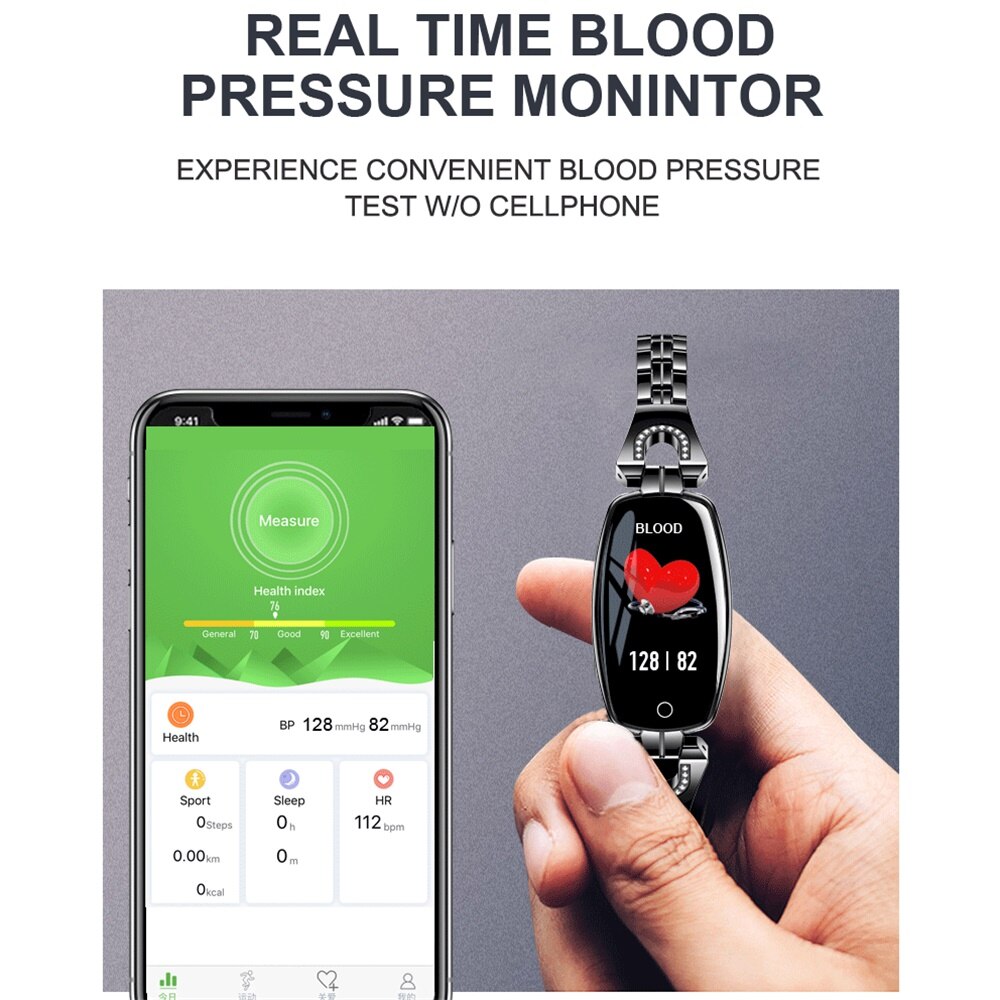 696 H8 women Smart Bracelet Wristband Blood Pressure Heart Rate Monitor Fitness Tracker Waterproof Smart Band Female Smartwatch
