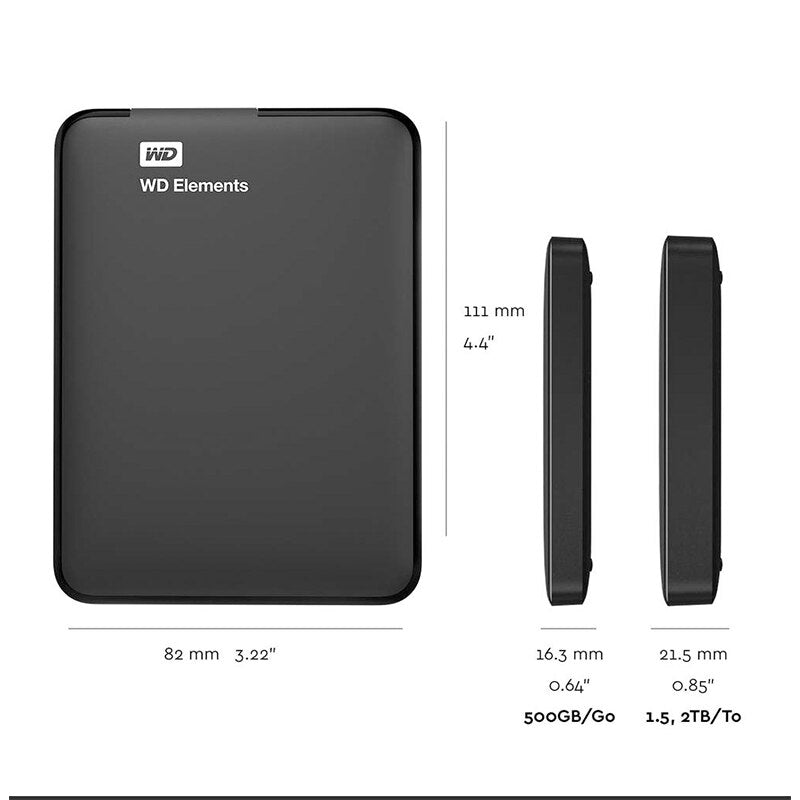 Western Digital WD Elements Portable hard drive 1TB 2TB 4TB External hdd 2.5inch USB 3.0 Hard Drive Disk Original for PC laptop