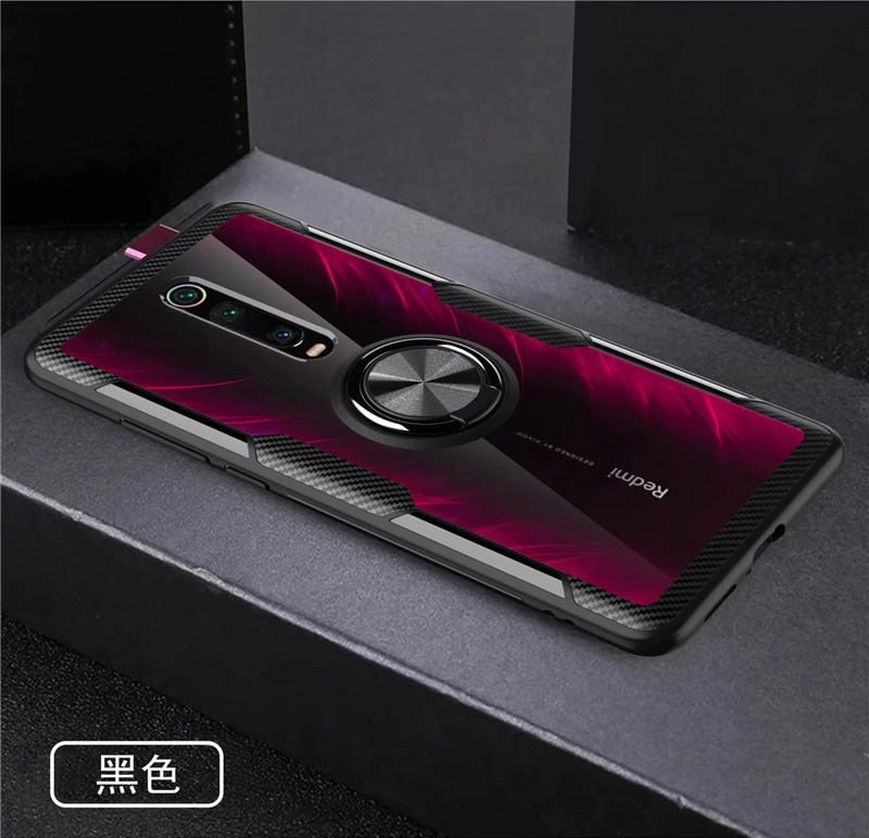 For Xiaomi Mi9T Mi 9T Redmi K20 Pro Mi 10T 11 11i 11X 12 12X 12S Magnetic Ring Clear Cover for Pocophone Poco X3 NFC M3 F3 Case