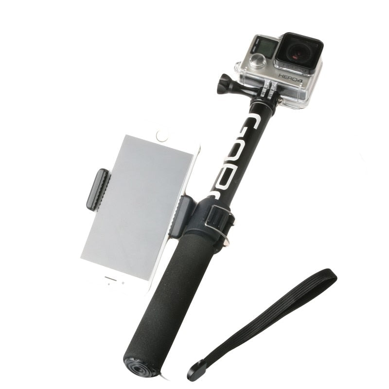 Self Selfie Stick Handheld Extendable Pole Monopod Phone Holder Adapter for Go Pro HERO 9 8 7 10 Xiaoyi 4K SJCAM Accessories