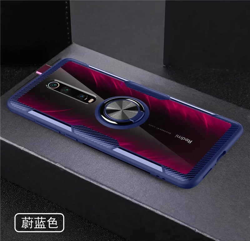 For Xiaomi Mi9T Mi 9T Redmi K20 Pro Mi 10T 11 11i 11X 12 12X 12S Magnetic Ring Clear Cover for Pocophone Poco X3 NFC M3 F3 Case