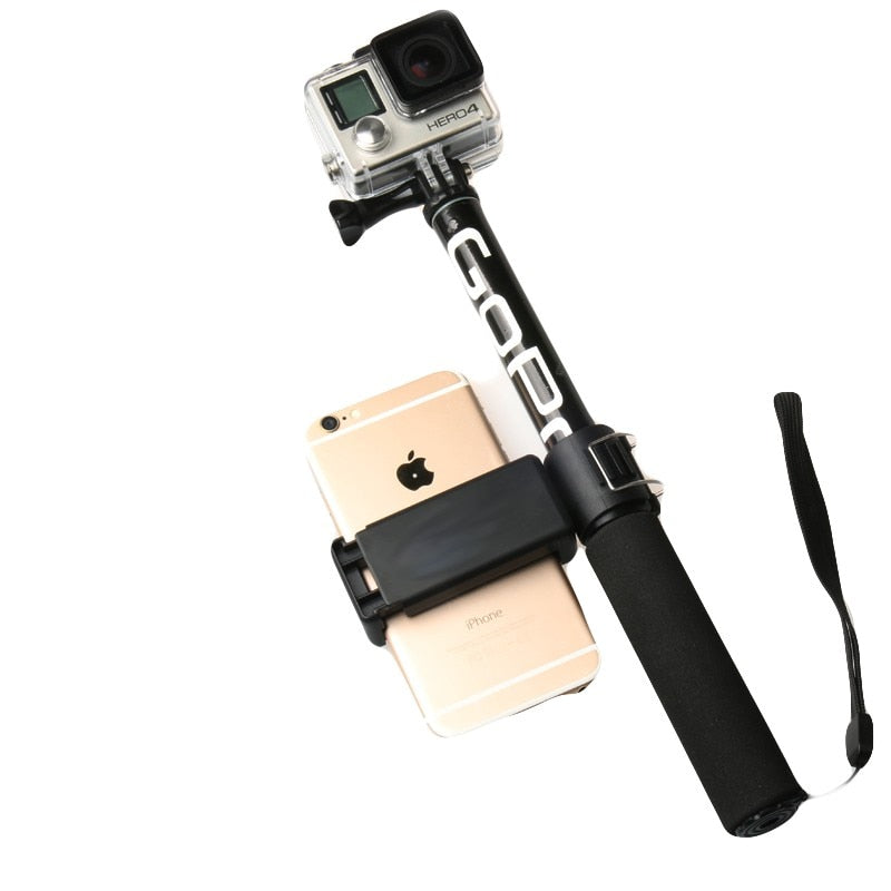 Self Selfie Stick Handheld Extendable Pole Monopod Phone Holder Adapter for Go Pro HERO 9 8 7 10 Xiaoyi 4K SJCAM Accessories