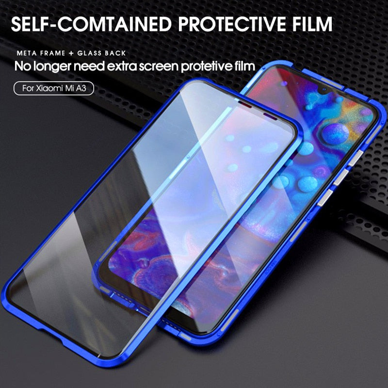 360 Full Protection Flip Magnetic Double Side Glass Case For Xiaomi Mi 8 9 SE 9T 10T 10 Pro CC9E 11 Lite A3 Poco M3 F3 Cover