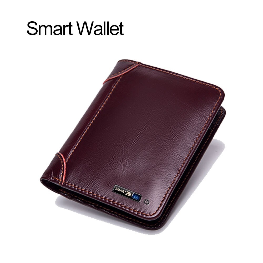 Smart Anti-lost wallets man genuine leather high quality short wallets purses men's purse Men Coin Purse thin Small Walet Pocket