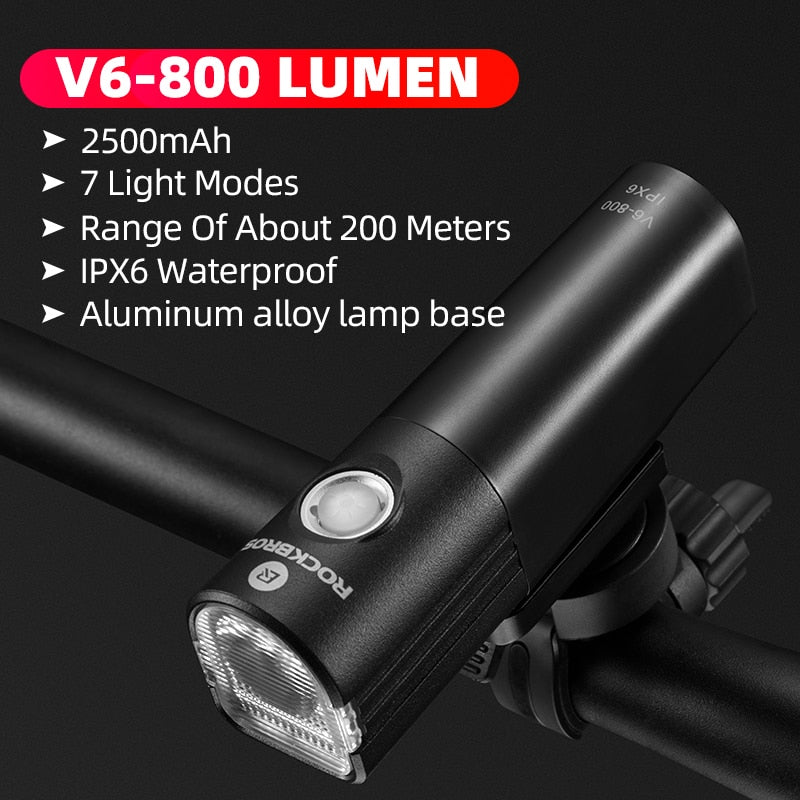 ROCKBROS 2021 Smart Bike Lights Bicycle IPX6 Waterproof Bicycle Light Front USB Rechargeable LED Cycling Light Bike Accessory