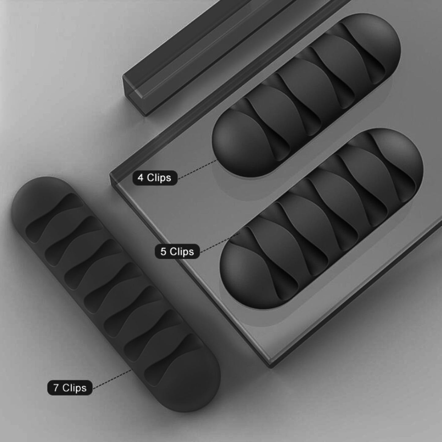 Desktop Cable Clips Tidy Management Wire Organizer Winder Self Adhesive Organizing Home Office Mouse USB PC Charging 4 5 7 Slots