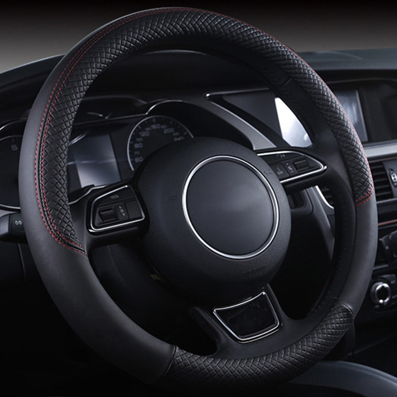 Universal Car Steering Wheel Braid High Quality Leather Anti-Slip 8 Color Car Steering Wheel Cover Car-styling Auto Accessories