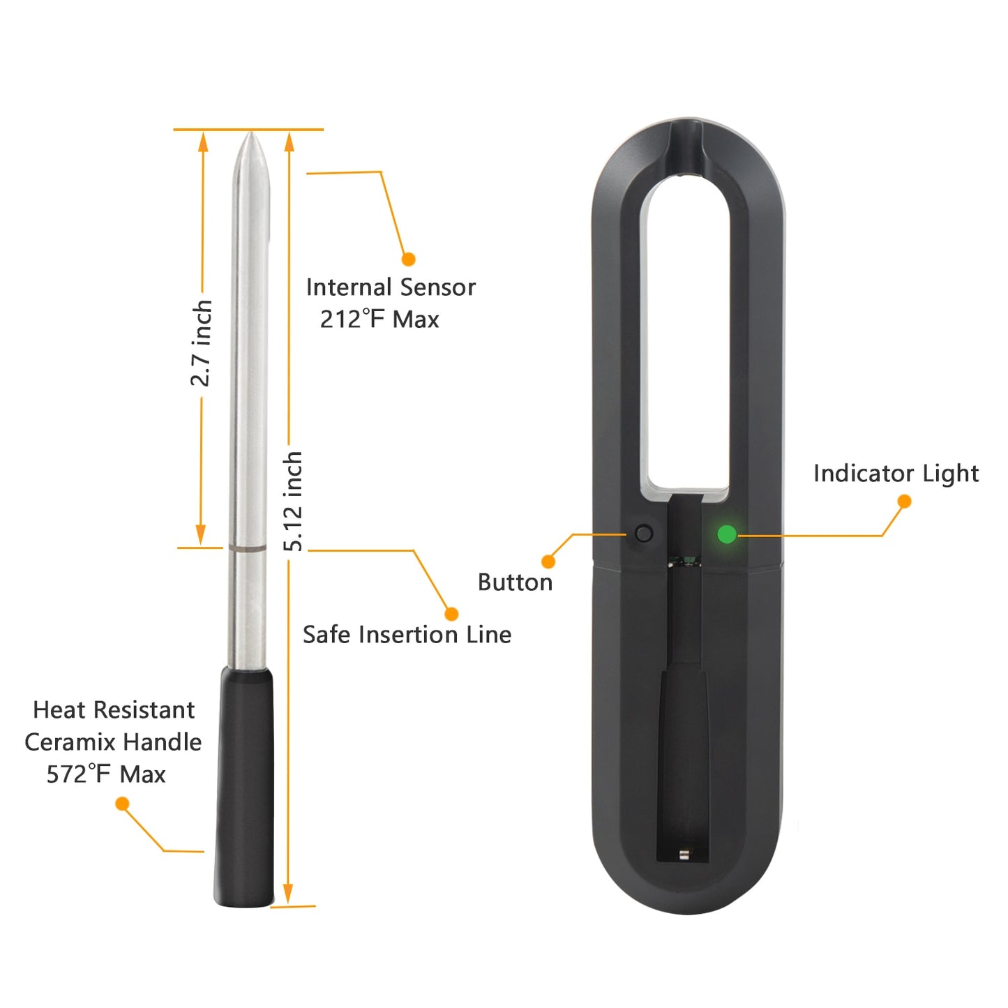 Meat Thermometer Wireless for Oven Grill BBQ Smoker Rotisserie Bluetooth Connect Digital Kitchen Tools Barbecue Accessories