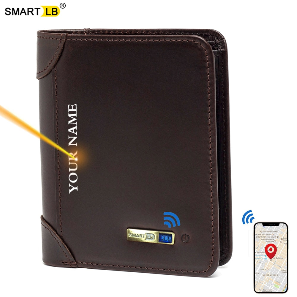 Smart Anti-lost wallets man genuine leather high quality short wallets purses men's purse Men Coin Purse thin Small Walet Pocket