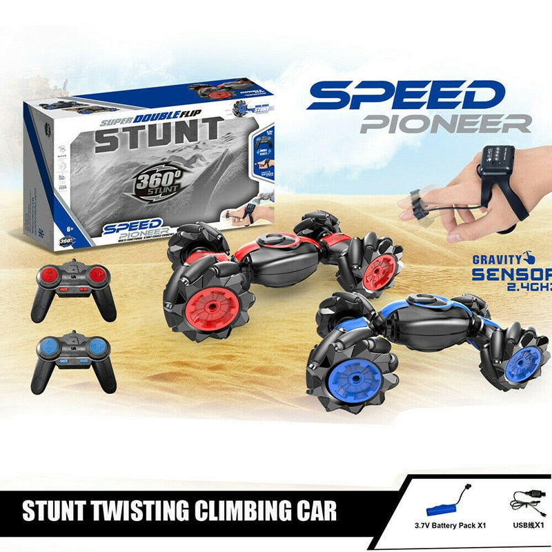 Remote Control Stunt Car Gesture Induction Twisting Off-Road Vehicle Light Music Drift Dancing Side Driving RC Toy Gift for Kids