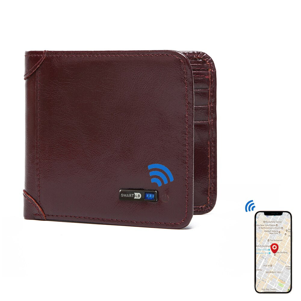 Smart Anti-lost wallets man genuine leather high quality short wallets purses men's purse Men Coin Purse thin Small Walet Pocket