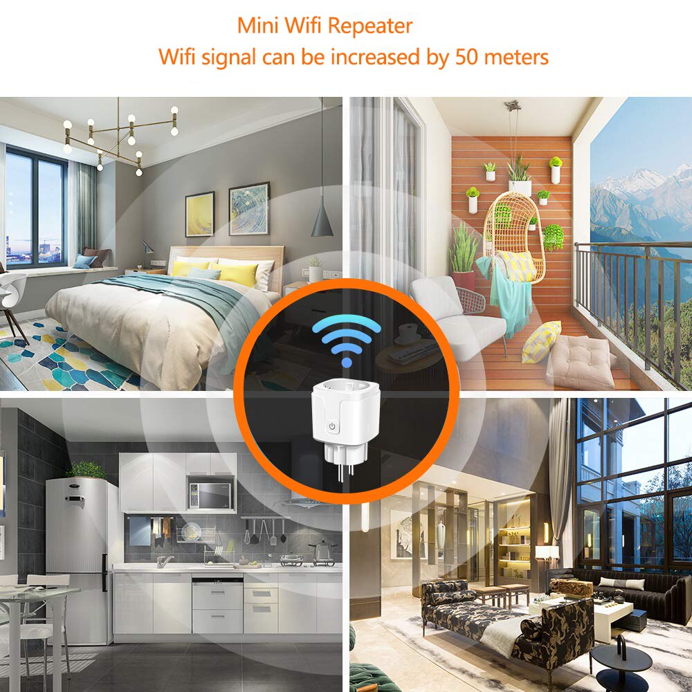 WIFI smart plug 16A EU WiFi Socket With Timing APP Control,Compatible Alexa Google Home