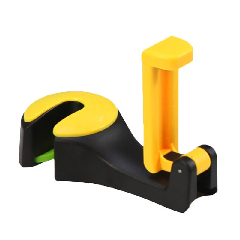 2 in 1 Car Headrest Hook with Phone Holder Seat Back Hanger for Bag Handbag Purse Grocery Cloth Foldble Clips Organizer