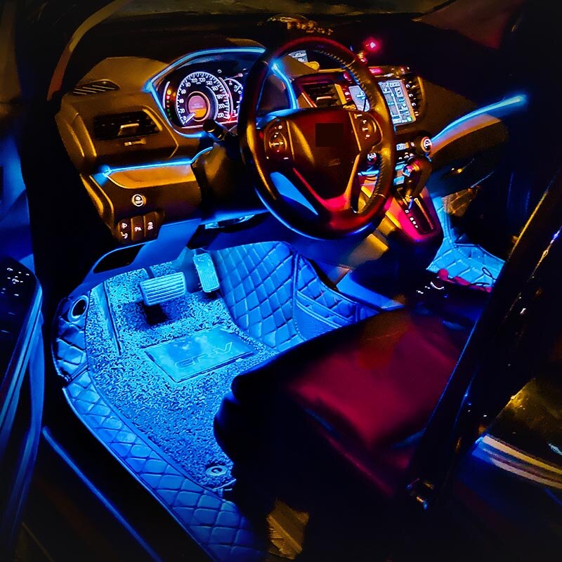 Led Car Foot Lamp Ambient Light RGB Usb App Wireless Remote Music Control Automotive Interior Decorative Neon Atmosphere Lights
