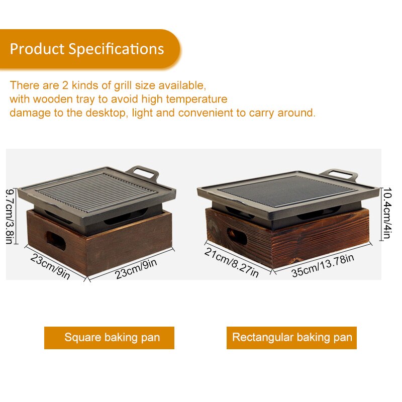 TEENRA Portable BBQ Grill Korean Japanese Barbecue Grill Charcoal BBQ Oven Household Non-stick Cooking Tools