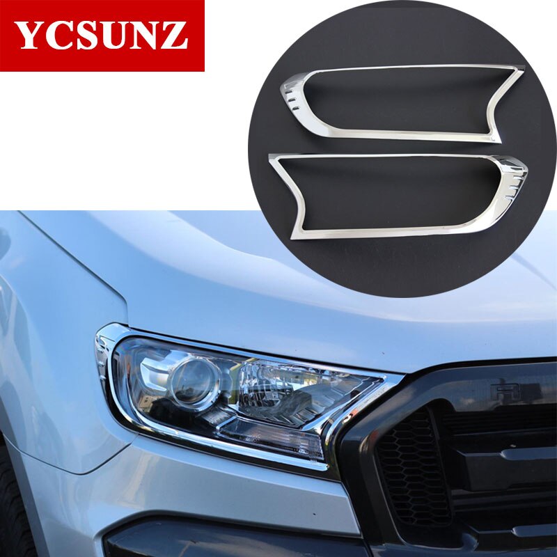 carbon fiber color Headlights cover for ford ranger T7 T8 wildtrak everest endeavour 2016 2017 2018 2019 2020 2021