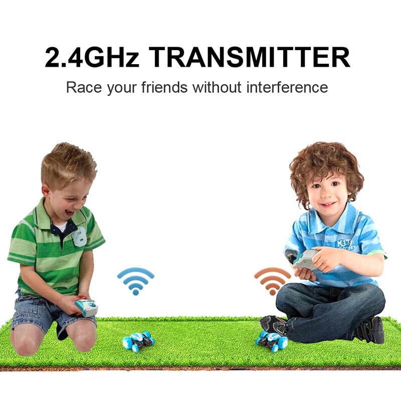 Sinovan Mini RC Car for Kids, Direct Charge Remote Control Cars, 2 Sided 360° Rotation RC Stunt Car, Toys for Boys Girls Age 3+