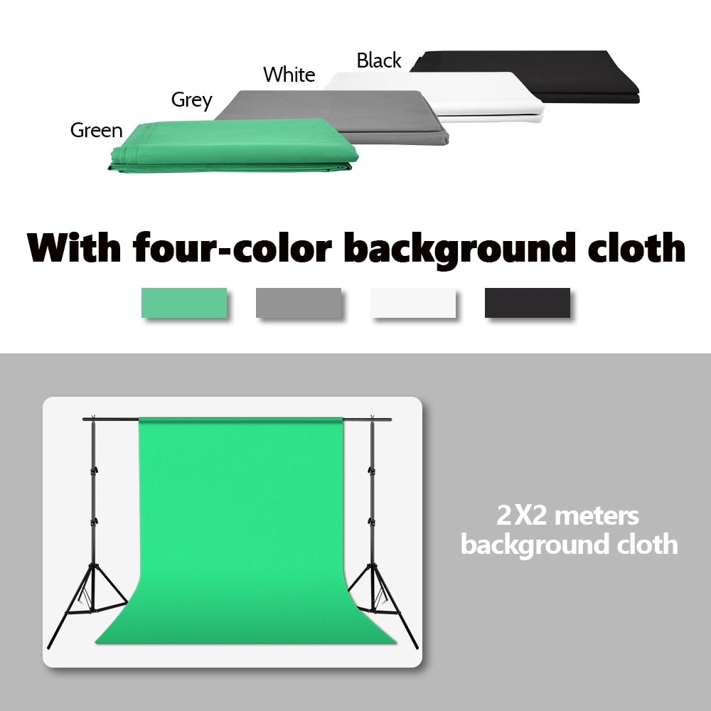 Photo Studio Portable Backdrop Stand Kit 2x2m Background Support System White Black Green Screen Chroma key Photography Backdrop