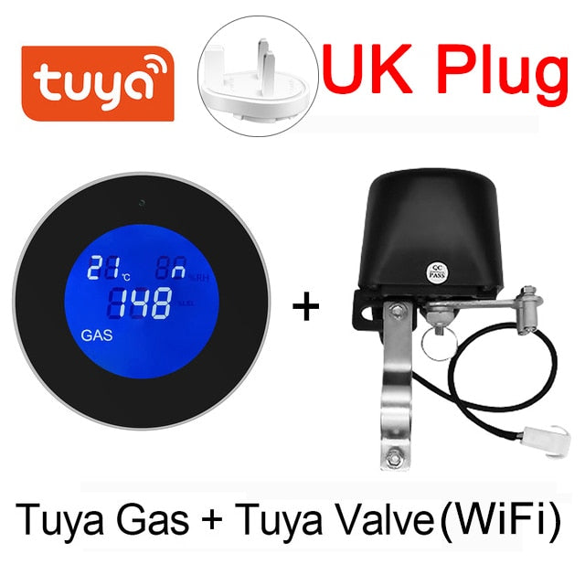 Tuya Wifi Smart Natural Gas Alarm Sensor With temperature function Combustible Gas Leak Detector LCD Display Smart Life App