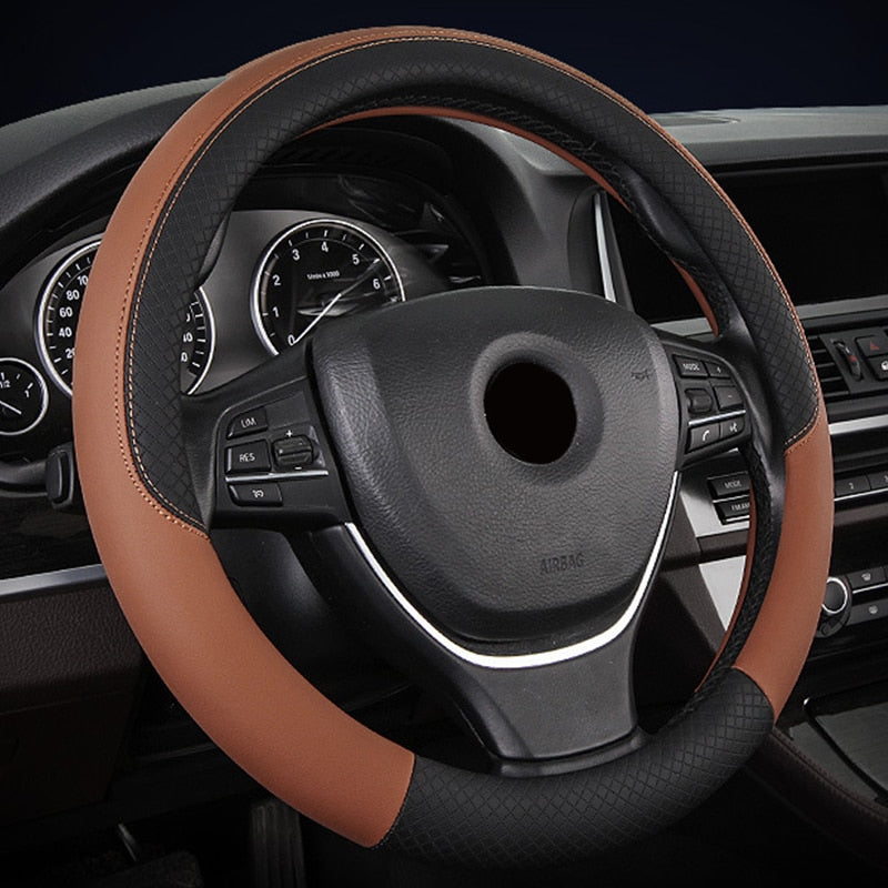 Universal Car Steering Wheel Braid High Quality Leather Anti-Slip 8 Color Car Steering Wheel Cover Car-styling Auto Accessories