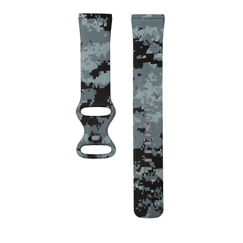 Silicone Pattern Printed Watchband for Fitbit Versa 3 Versa 4 Women Men Floral Bracelet Band for fitbit Sense / sense 2 strap