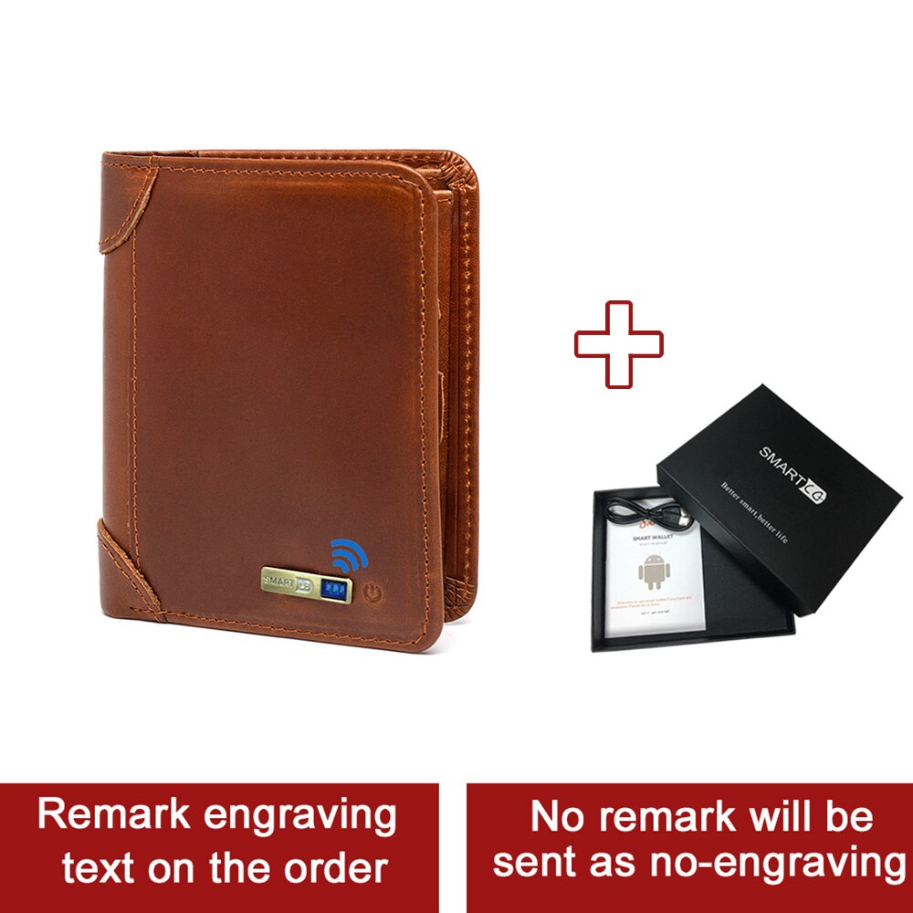 Smart Anti-lost wallets man genuine leather high quality short wallets purses men's purse Men Coin Purse thin Small Walet Pocket