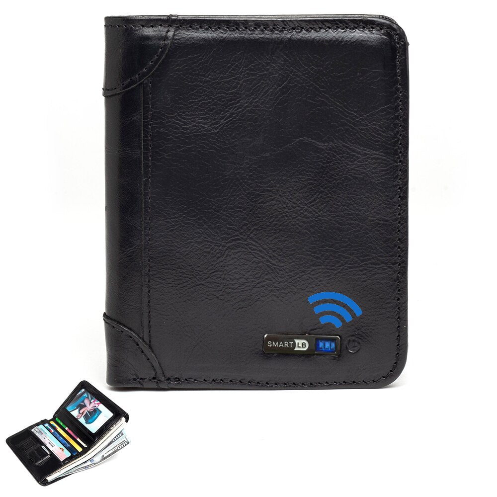 Smart Anti-lost wallets man genuine leather high quality short wallets purses men's purse Men Coin Purse thin Small Walet Pocket