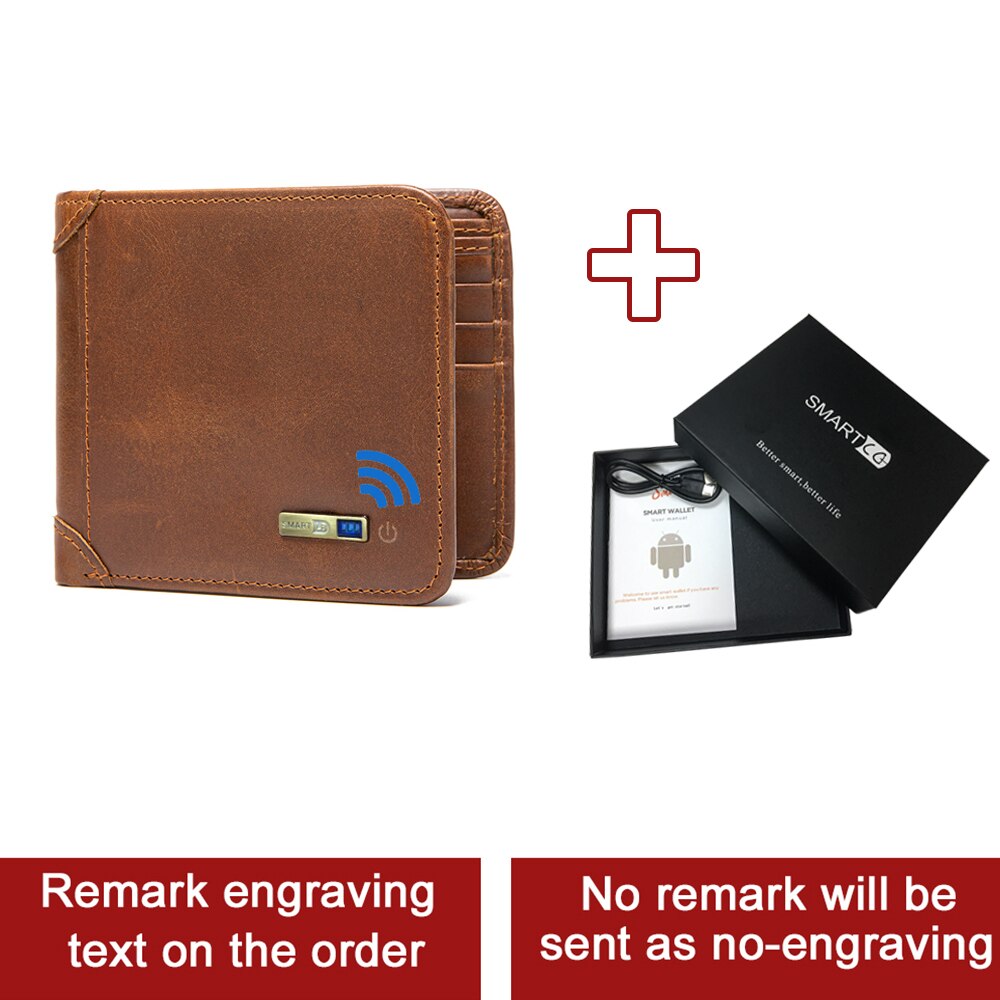 Smart Anti-lost wallets man genuine leather high quality short wallets purses men's purse Men Coin Purse thin Small Walet Pocket