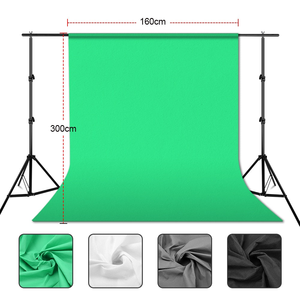 Photo Studio Portable Backdrop Stand Kit 2x2m Background Support System White Black Green Screen Chroma key Photography Backdrop
