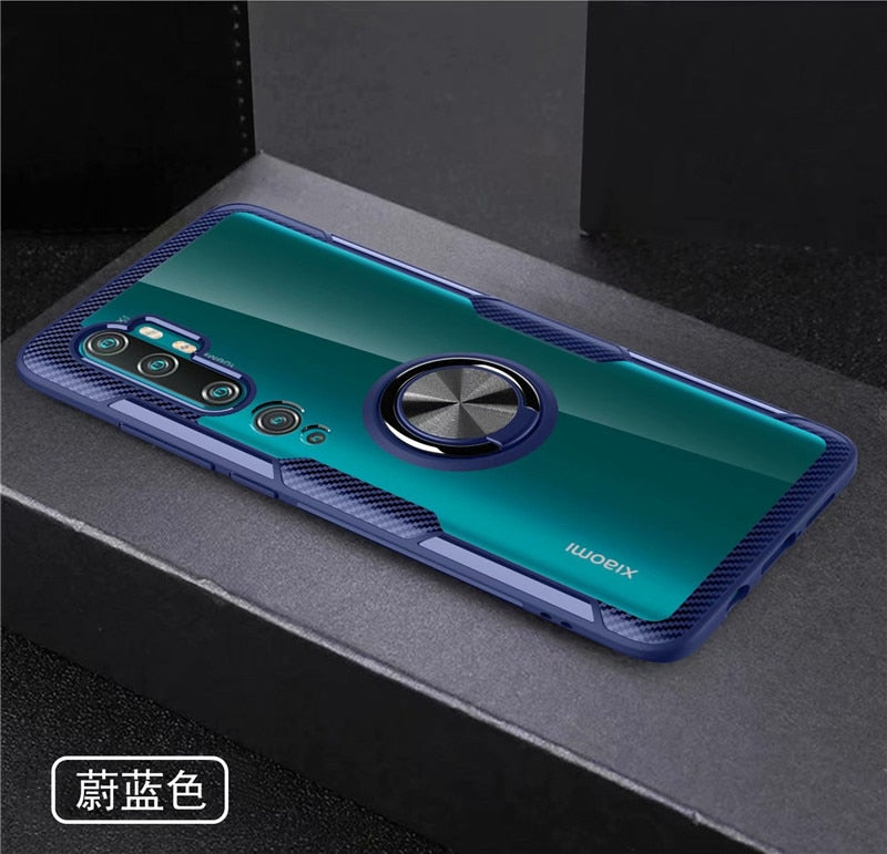 For Xiaomi Mi Note 10 Mi10 Pro Case Car Magnetic stand Holder Case for Xiaomi CC9 Pro Transparent Clear Glass Back Cover