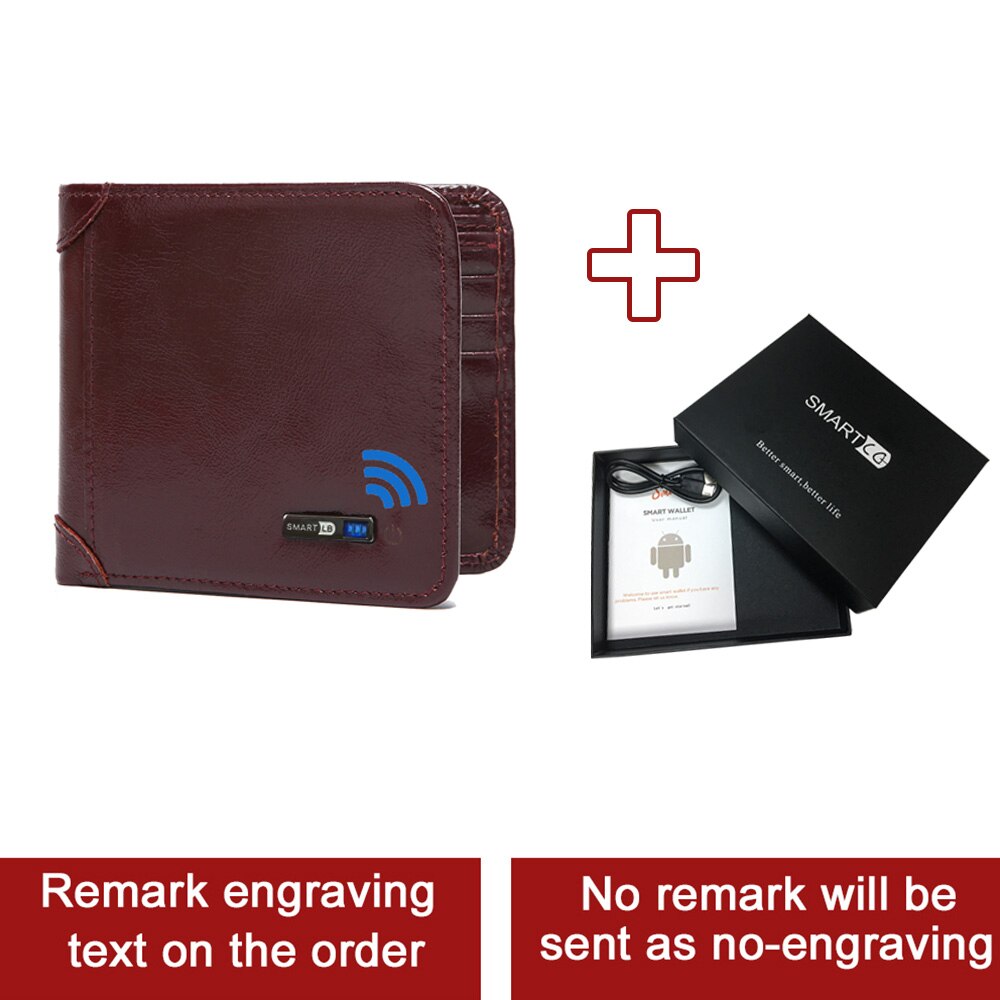 Smart Anti-lost wallets man genuine leather high quality short wallets purses men's purse Men Coin Purse thin Small Walet Pocket