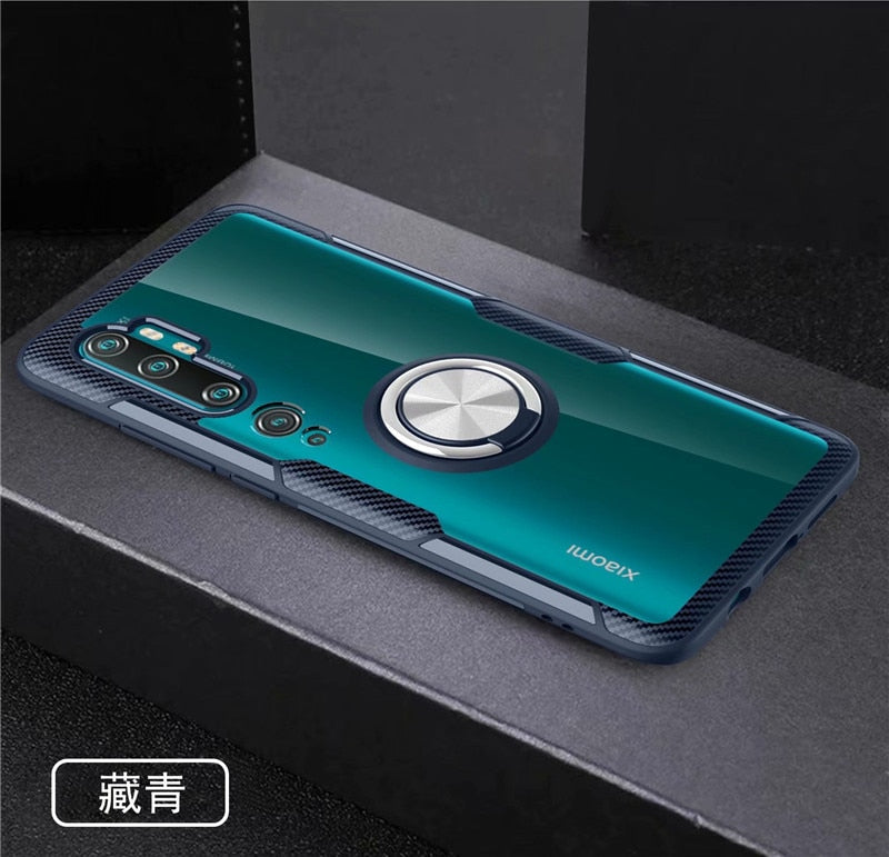 For Xiaomi Mi Note 10 Mi10 Pro Case Car Magnetic stand Holder Case for Xiaomi CC9 Pro Transparent Clear Glass Back Cover