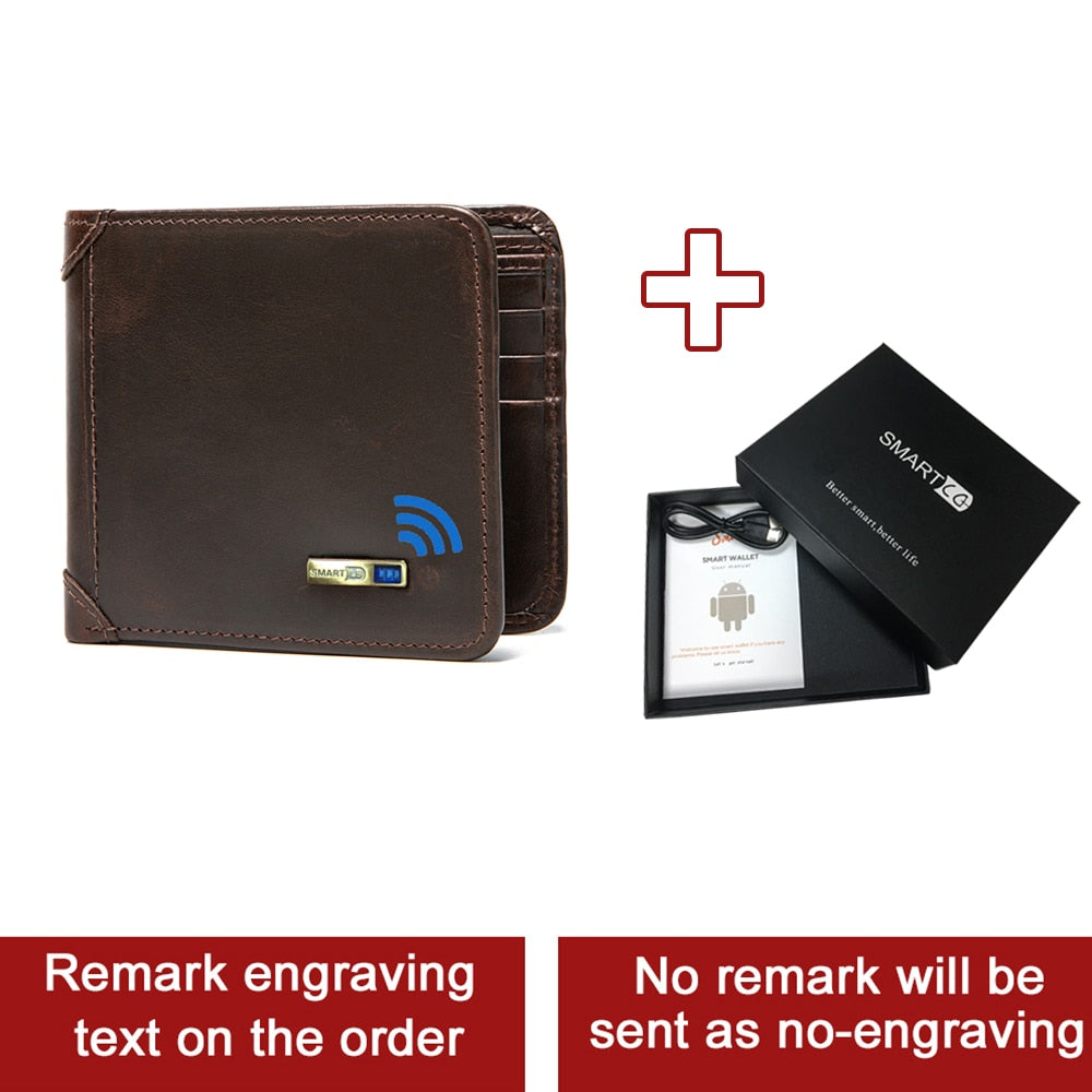 Smart Anti-lost wallets man genuine leather high quality short wallets purses men's purse Men Coin Purse thin Small Walet Pocket