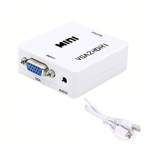 MEUYAG Portable Mini VGA to HDMI-compatible Converter VGA2HDMI Video Box Audio Adapter 1080P For Notebook PC HDTV Projector TV
