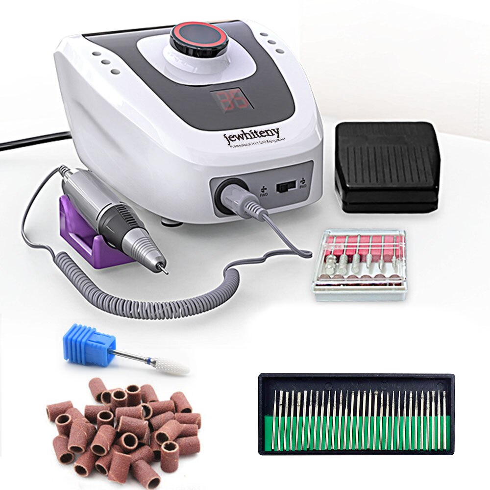 32W 35000RPM Electric Nail Drill Manicure Machine File New Version Of Copper Handle Nail Tool Kit Electric Nail File With Cutter