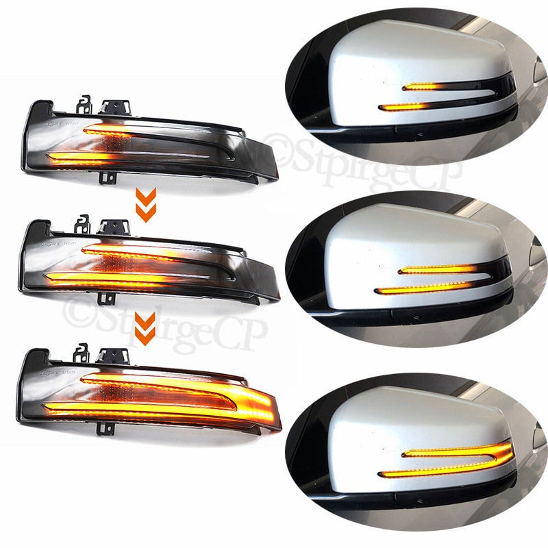 Dynamic turn signal LED rearview mirror streamer light For Mercedes Benz A B C E S CLA GLA GLK Class W176 W246 W212 W204 W221