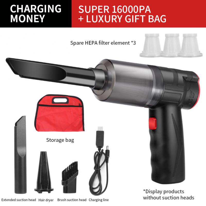16000Pa Car Vacuum Cleaner Wireless Portable Powerful Suction Vacuum Cleaner Handheld Mini Aspiradora Para Auto For Car Interior