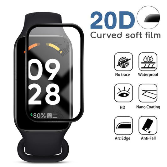 3D soft screen protector film flexible edge-to-edge coverage smartband display.