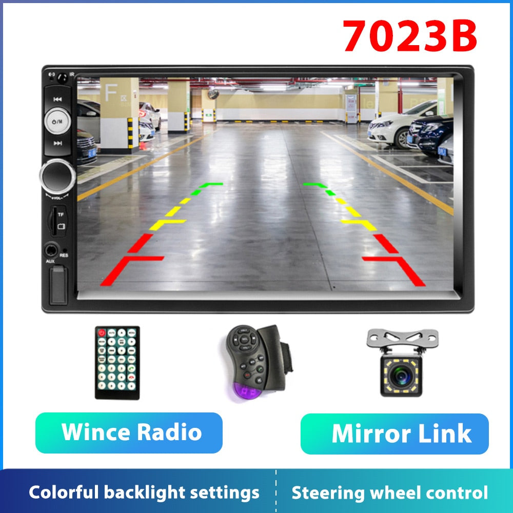 Podofo 2 din Car Radio 7" HD Autoradio Multimedia Player 2DIN Touch Screen Auto audio Car Stereo MP5 Bluetooth USB TF FM Camera