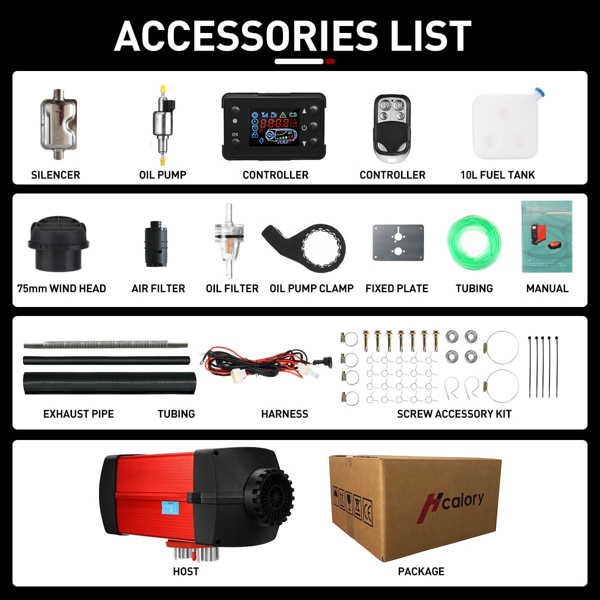 Hcalory Car Heater 5-8KW 12V Air Diesels Heater Parking Heater With Remote Control LCD Monitor for RV Motorhome Trucks Boats