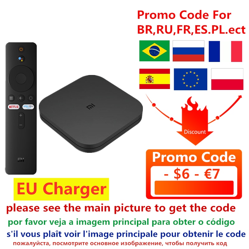Global Version Xiaomi Mi TV Box S 4K Ultra HD Android TV 9.0 HDR 2GB 8GB WiFi DTS Multi Language Smart Mi Box S Media Player